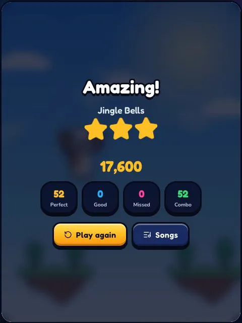 Three stars and a score at the end of a song