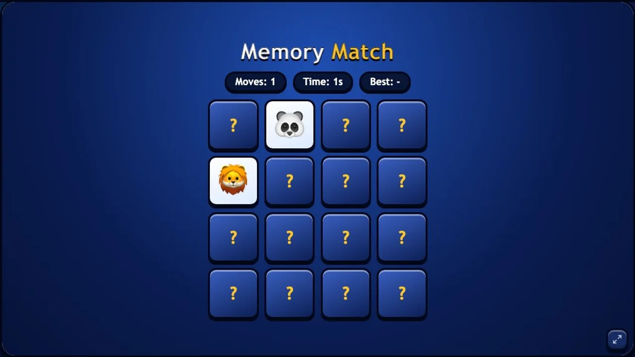 Memory Match during play