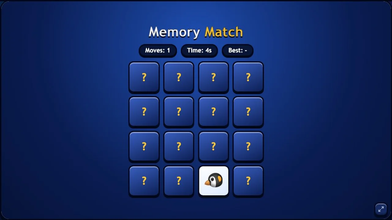 Memory Match at the result